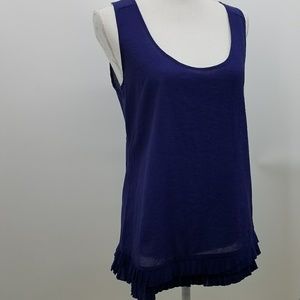 Dark blue Gap tank with ruffle hem size small
